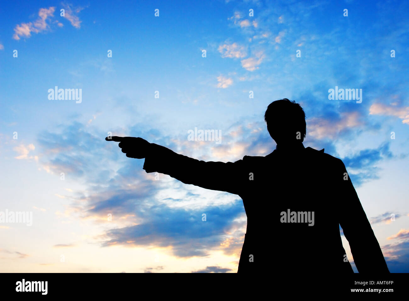 photo of pointing man Stock Photo
