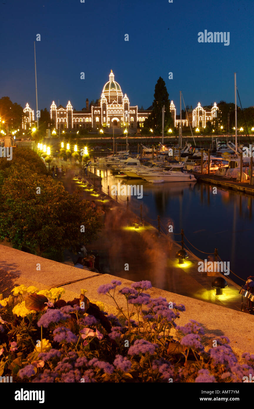 Victoria, British Columbia, Canada, Background is the Victoria Government Parliament Building Stock Photo