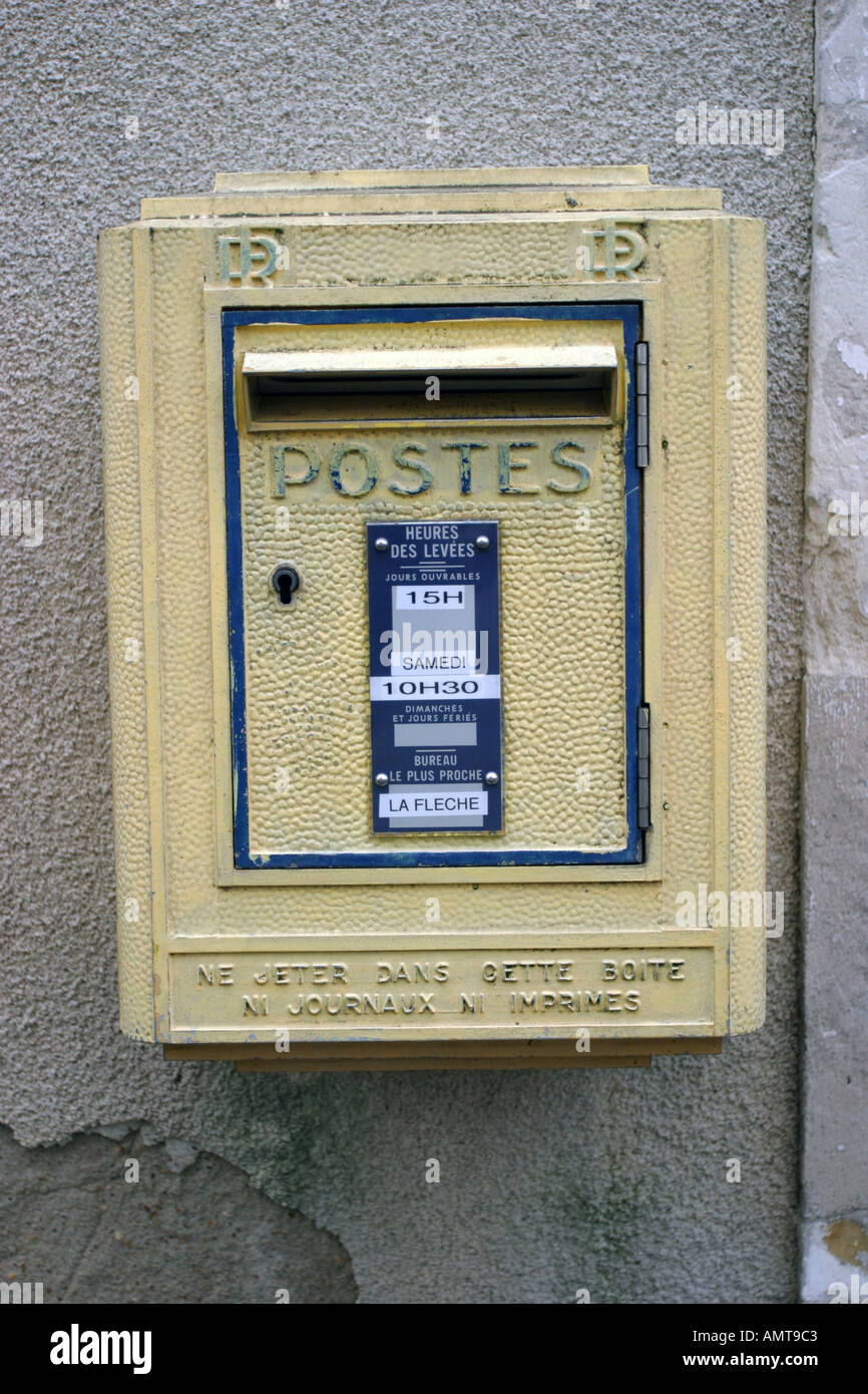 yellow box letter in France street Stock Photo