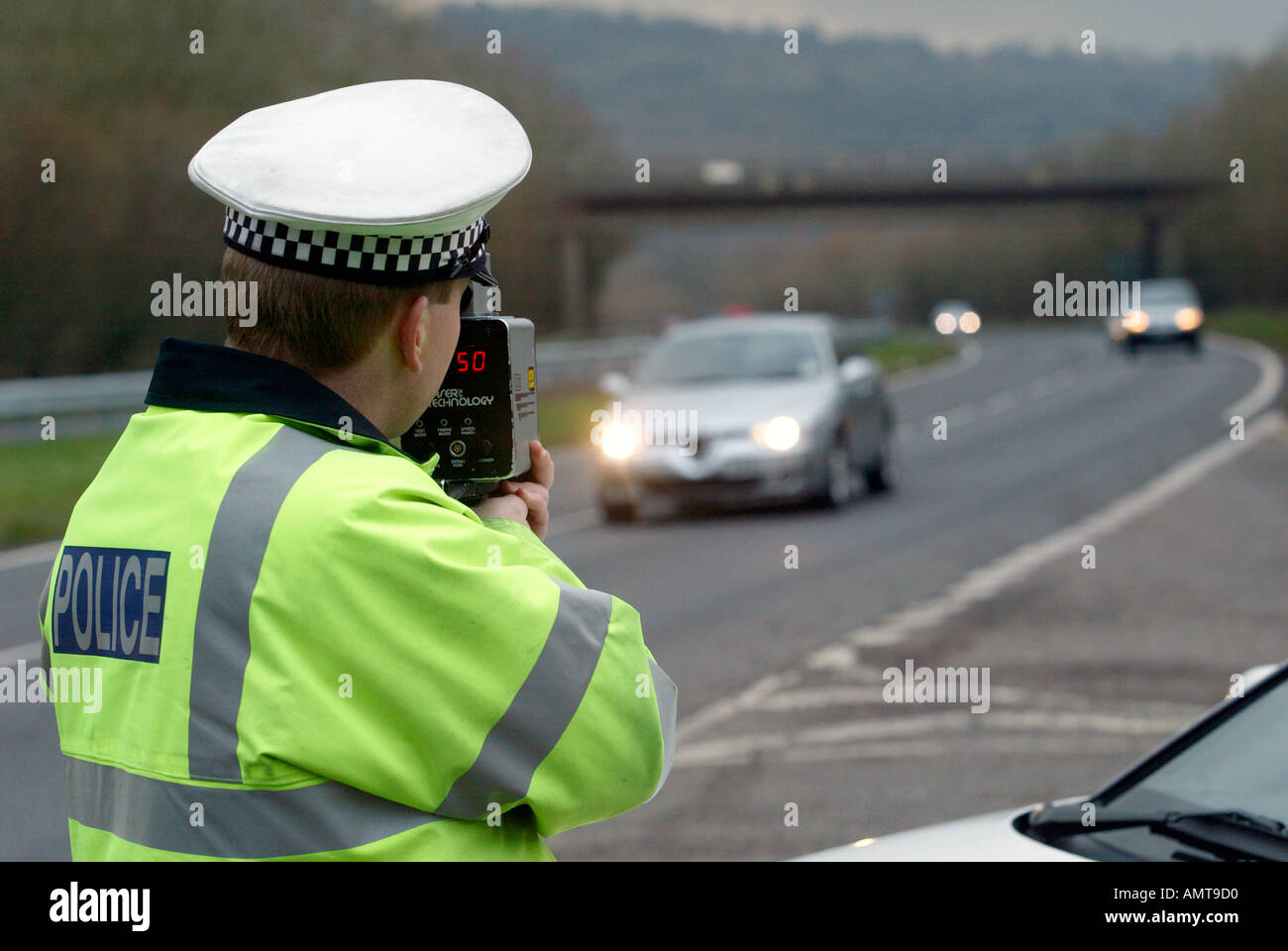 Police officer using radar gun hires stock photography and images Alamy