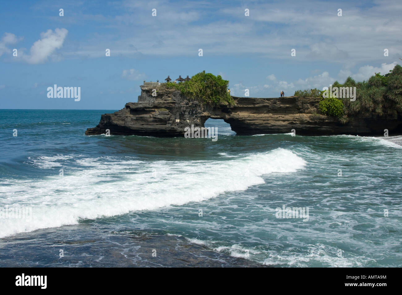 Natural Rock Arch Tanah Lot Hindu Temple Bali Indonesia Stock Photo - Alamy