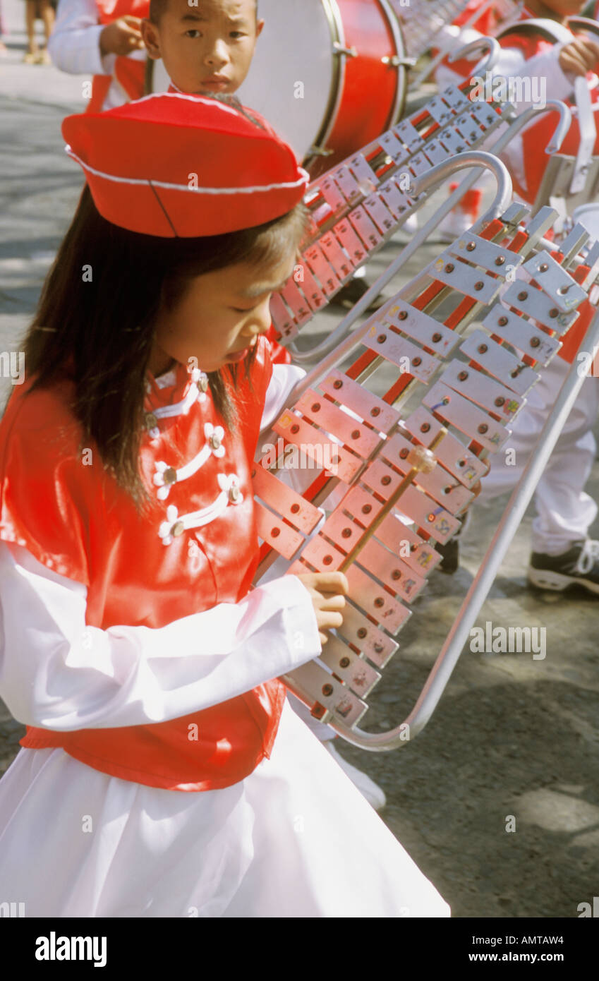 Philippines Young Filipina Girl Playing Glockenspiel In Marching Band