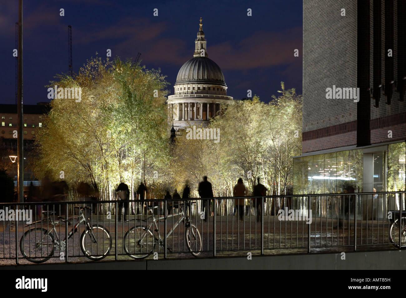 London skyline with  St Pauls Cathedral at dusk night Stock Photo