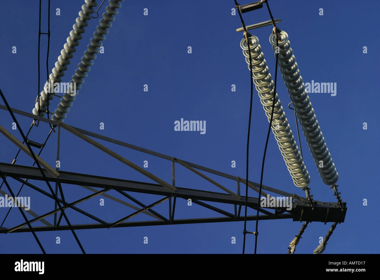 utility pylon wires electricity energy fuel Stock Photo Alamy