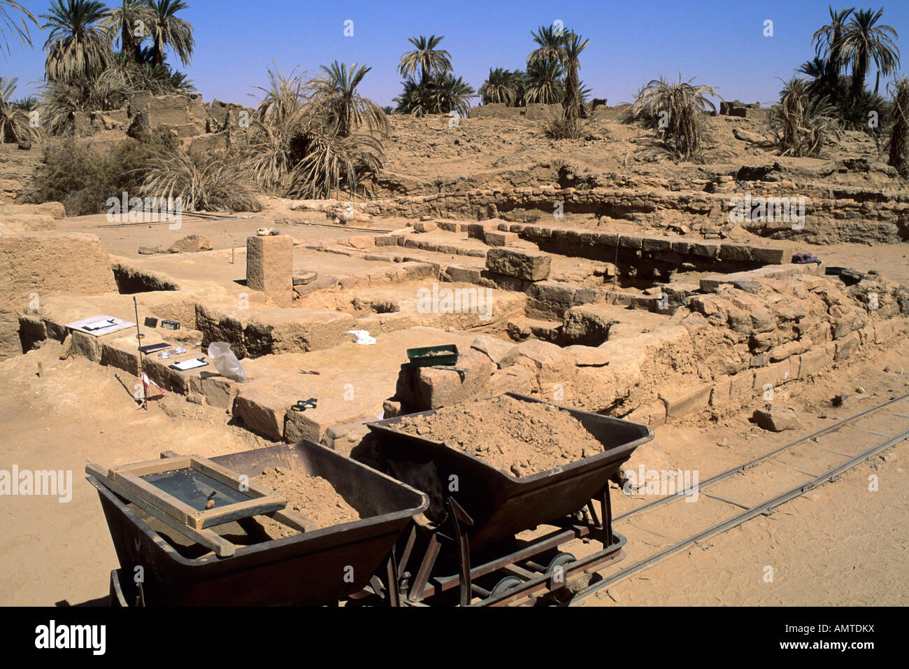 Ruins of the ancient Garamantes city of Germa Stock Photo