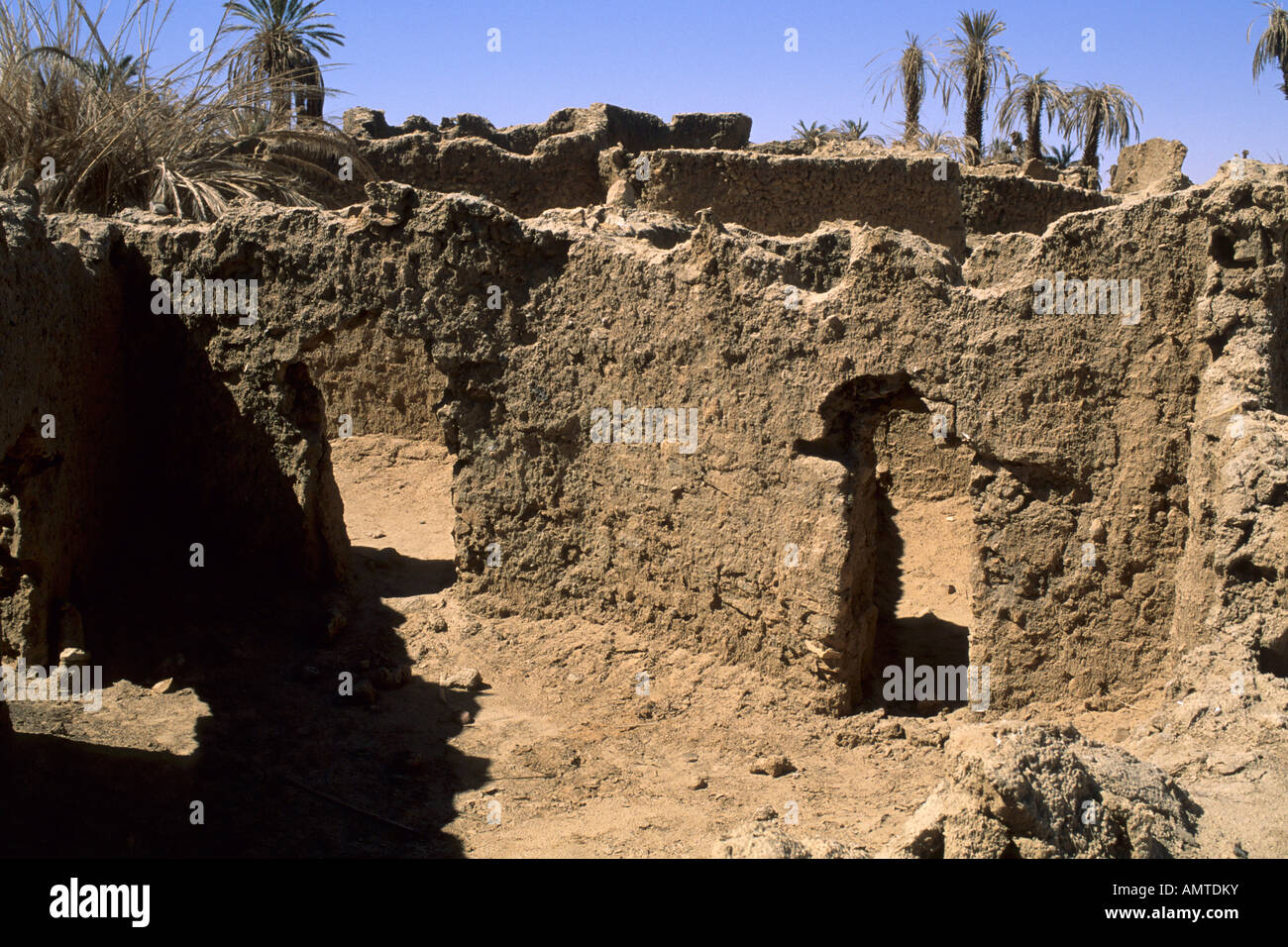 Ruins of the ancient Garamantes city of Germa Stock Photo