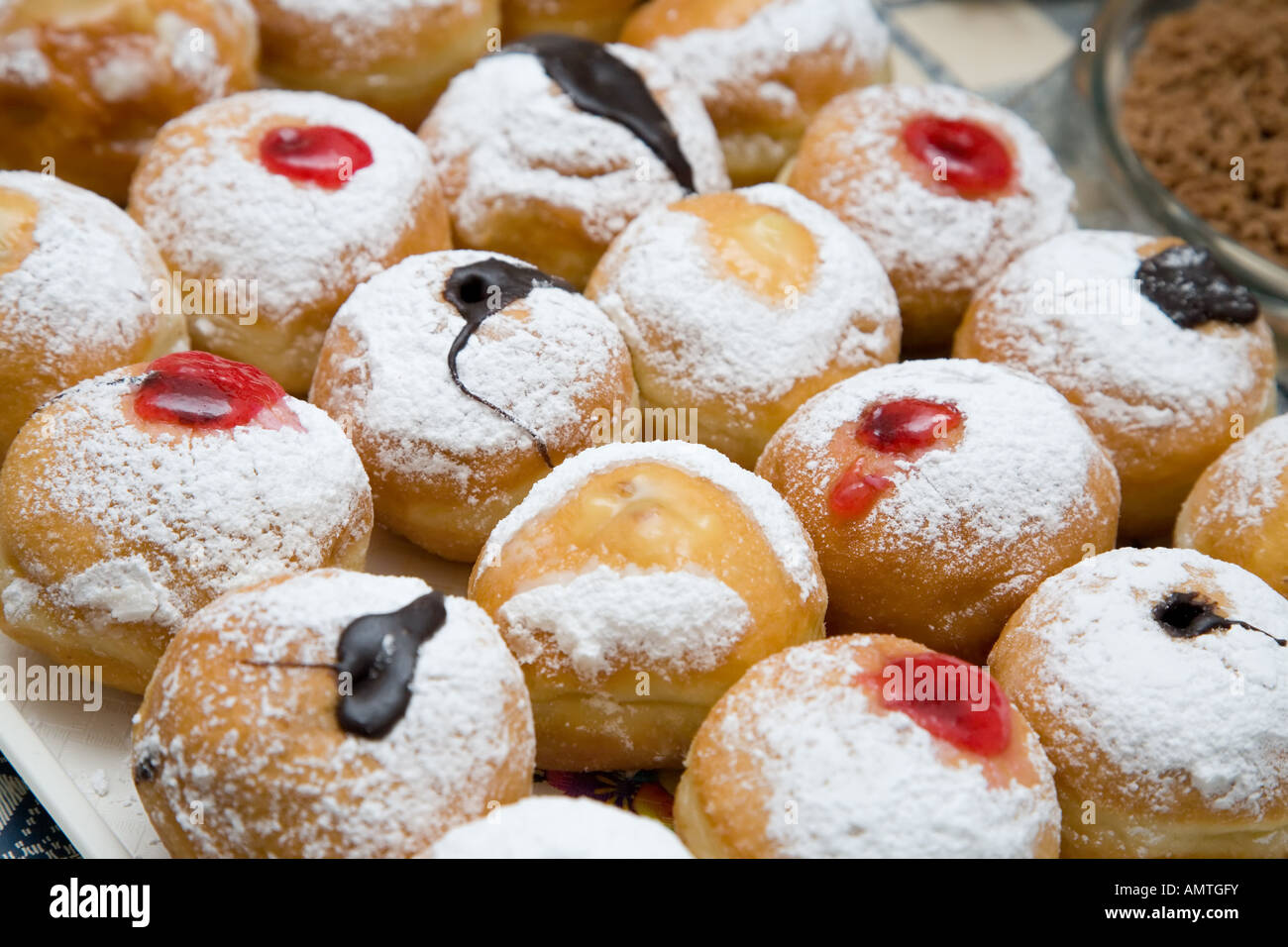 Stock Photo of Traditional Jewish Sufganiyot Doughnuts Stock Photo Alamy