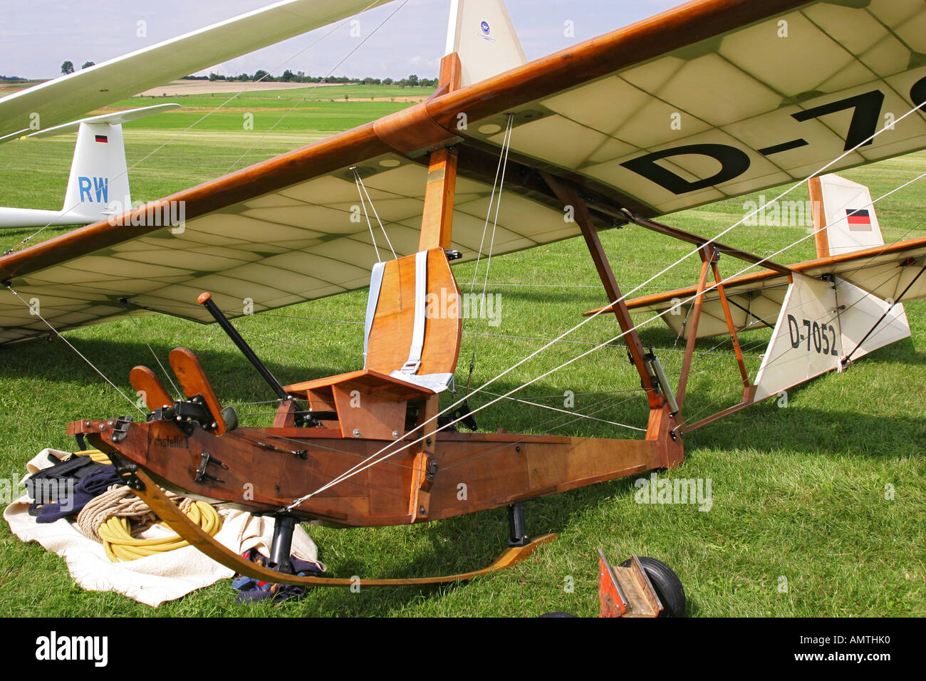 Historical training glider SG 38, wooden construction with open seat Stock Photo 8762607 Alamy