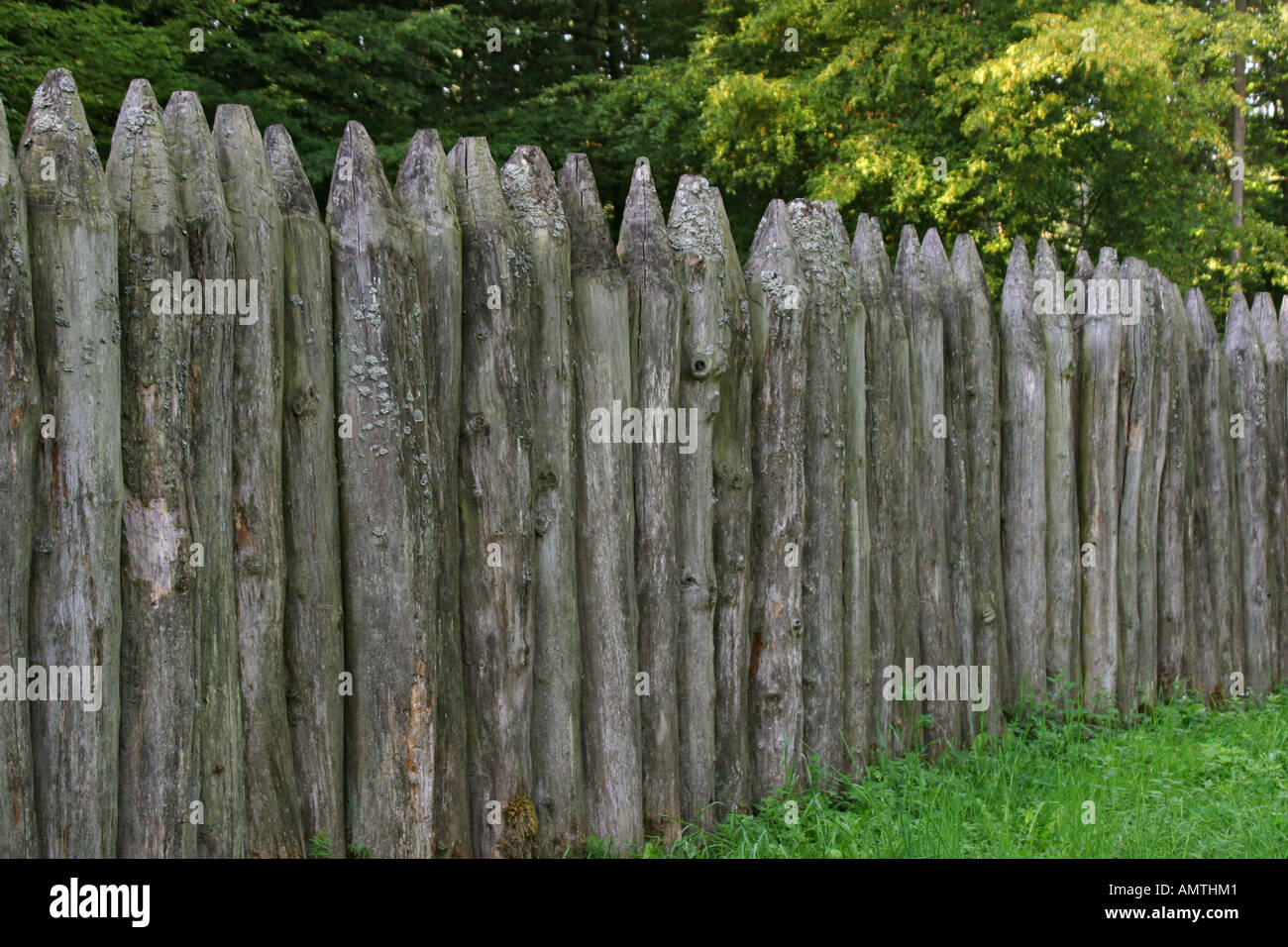 Recontructed part of the romanraetic limes, Taunus, Hesse, Germany