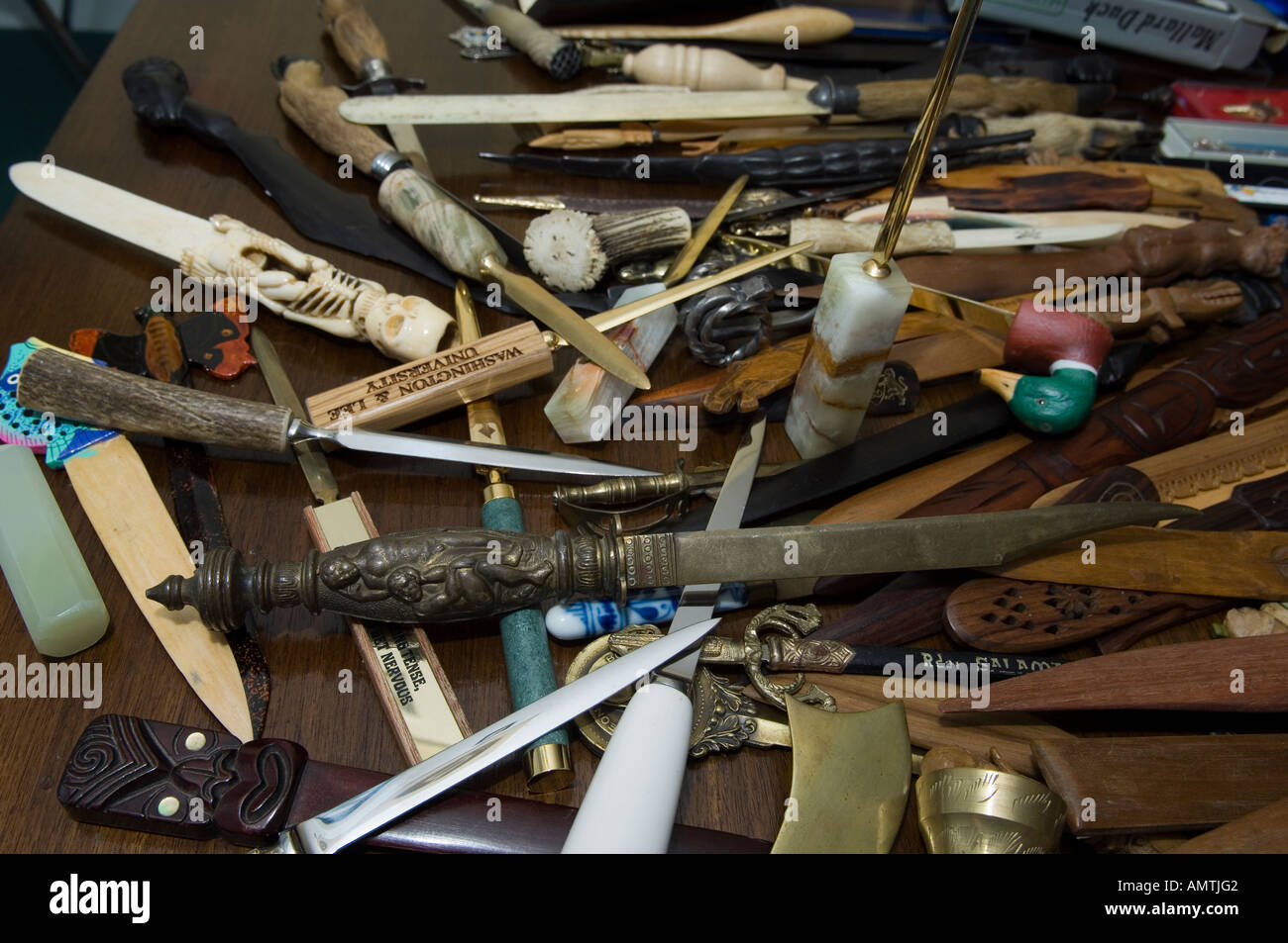 Knives and other illegal blade weapons Stock Photo