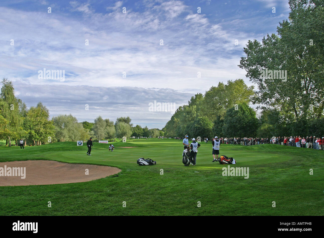 Golf course and players at the BMW International Open in Munich Nord ...