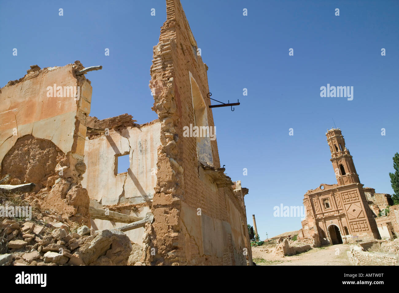 belchite, civil war, Spain, Zaragoza, destruction, ruin, guerra civil española Stock Photo