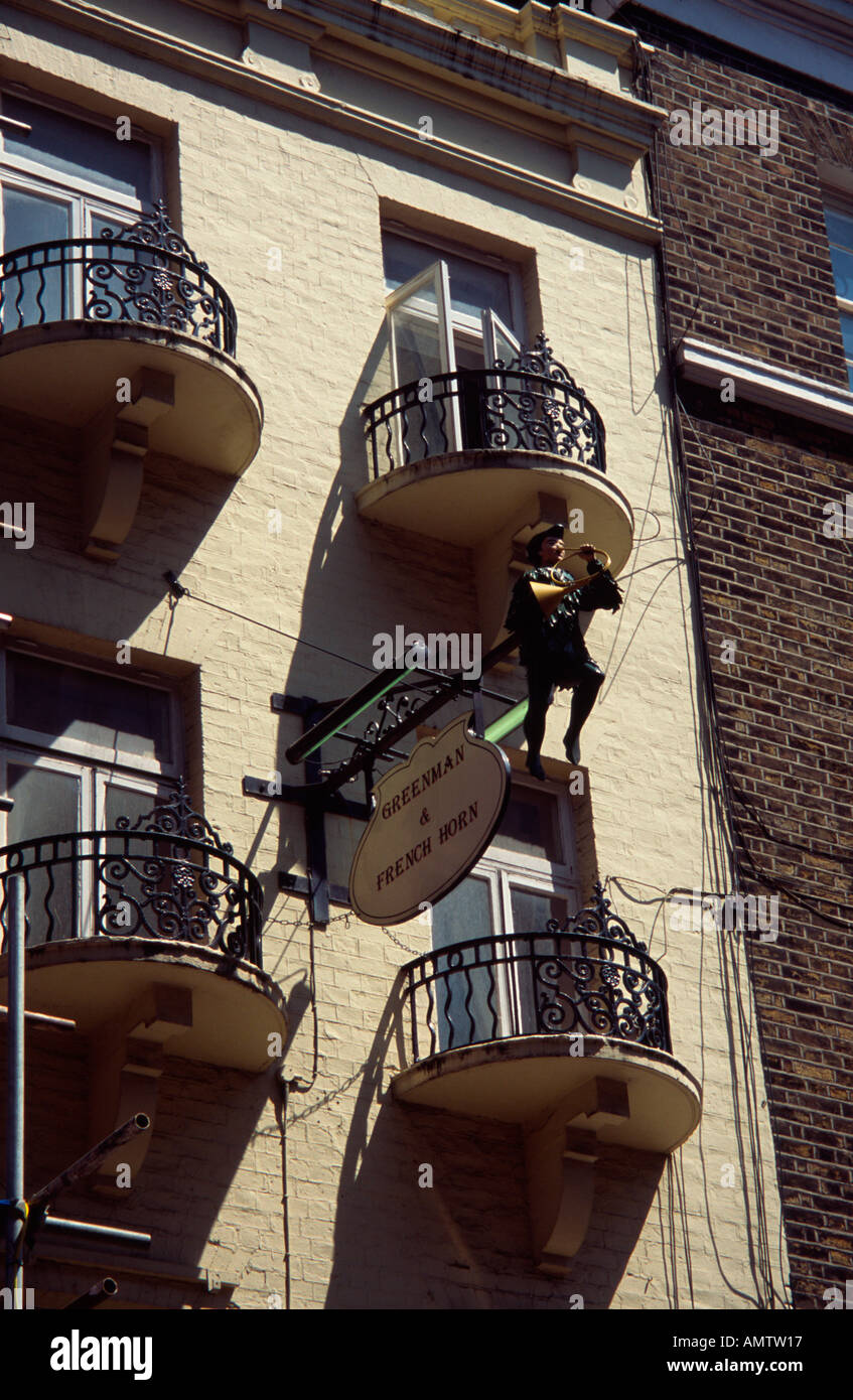 The Green Man and French Horn, St Martins Lane, Covent Garden, London,  WC2, England UK Stock Photo