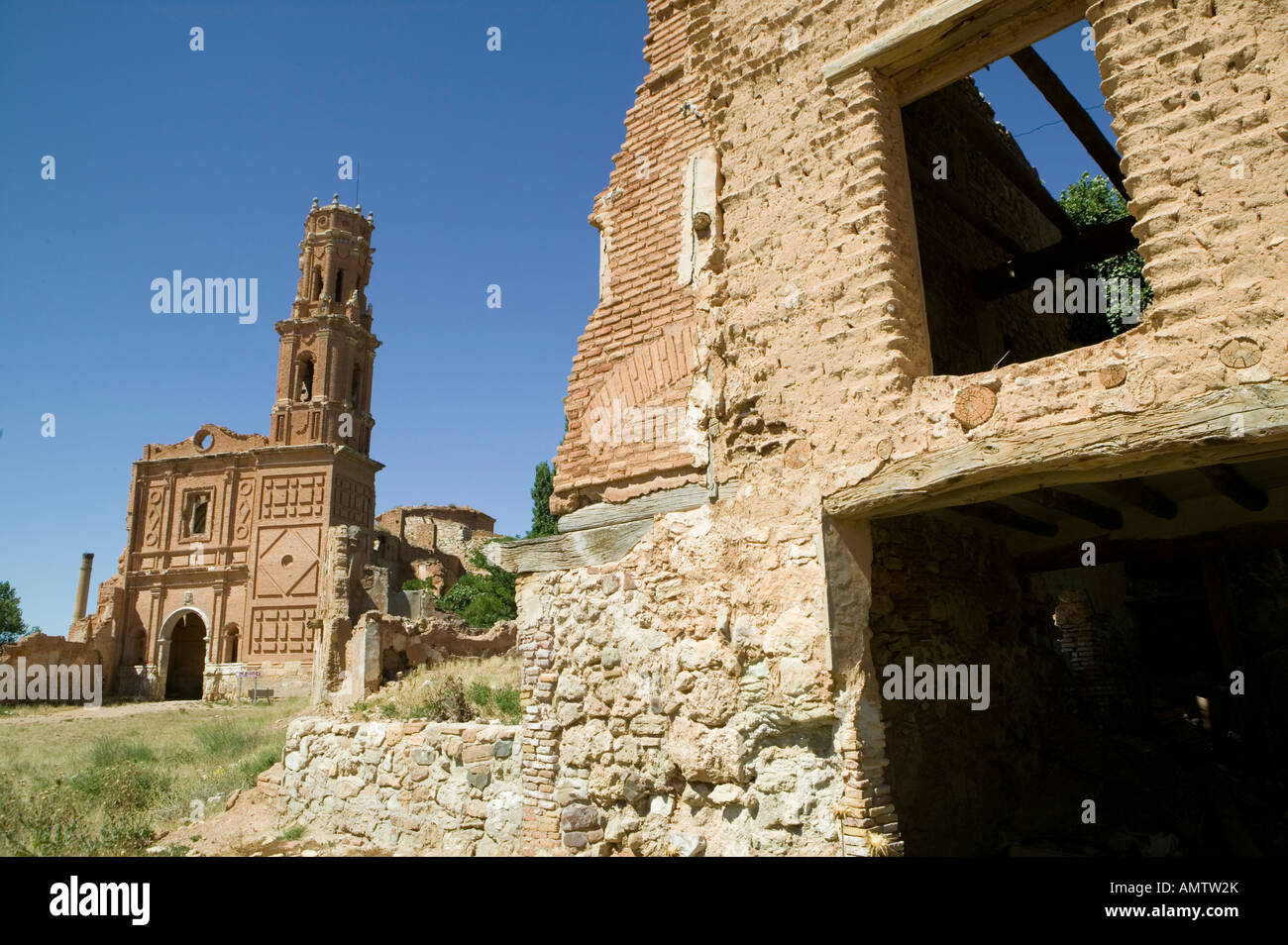 belchite, civil war, Spain, Zaragoza, destruction, ruin, guerra civil española Stock Photo