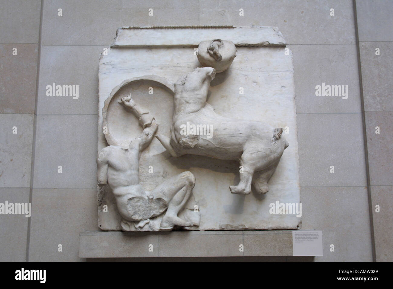 Elgin Marbles from the Parthenon, Athens at the British Museum London GB UK Stock Photo