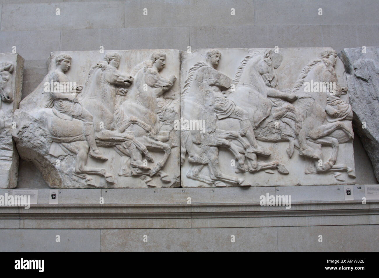 Elgin Marbles from the Parthenon in Athens at the British Museum London Stock Photo