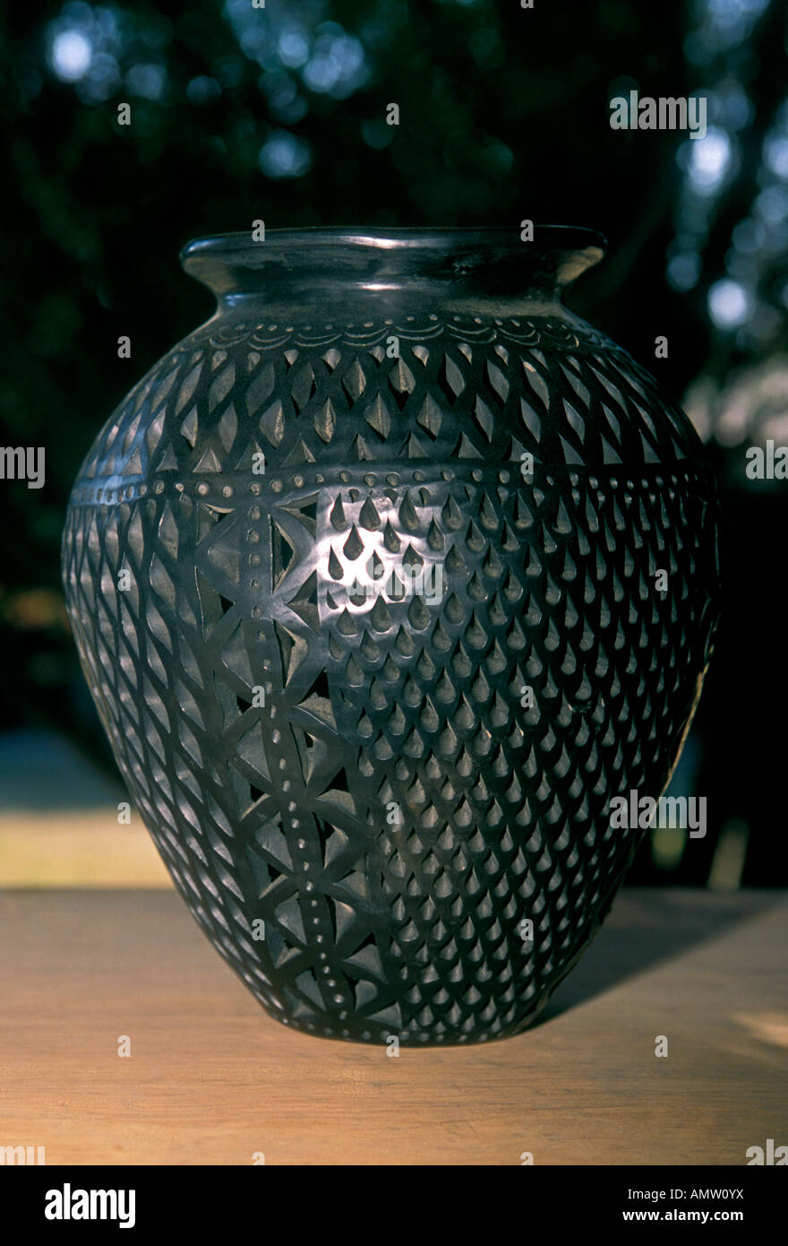 Mexican pottery black pottery clay pots called barro negro at Dona Rosa