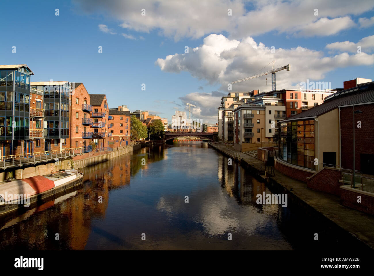 Luxury canal side flats in Leeds Stock Photo Alamy