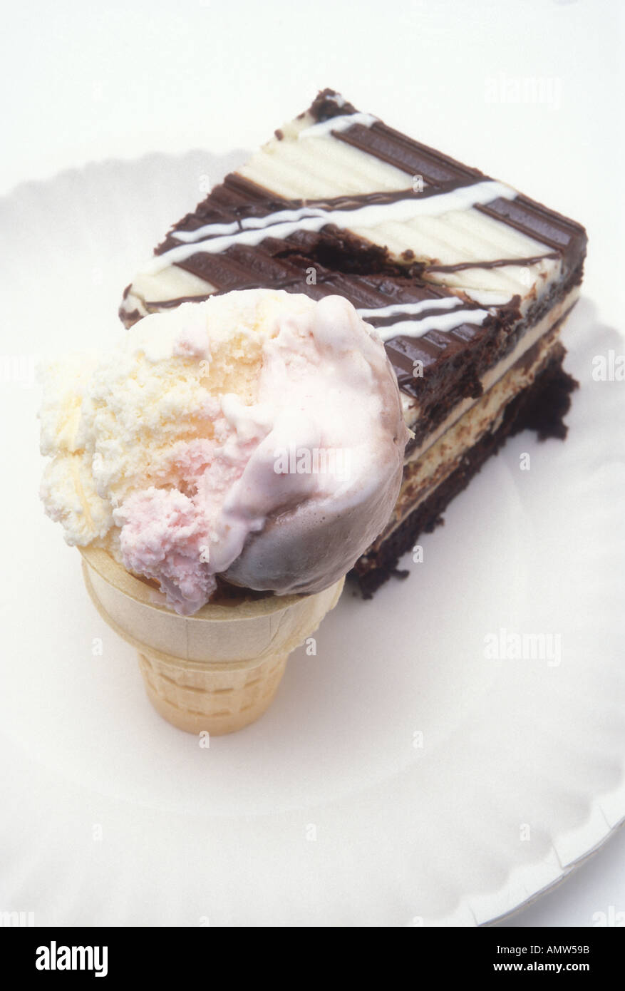 Cake and Ice cream Stock Photo Alamy