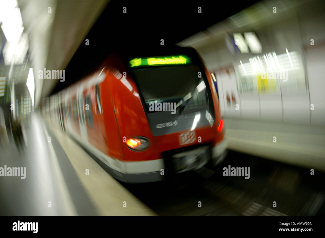 Underground Train Stop Speeding subway train passing stop hi-res stock photography and images ...