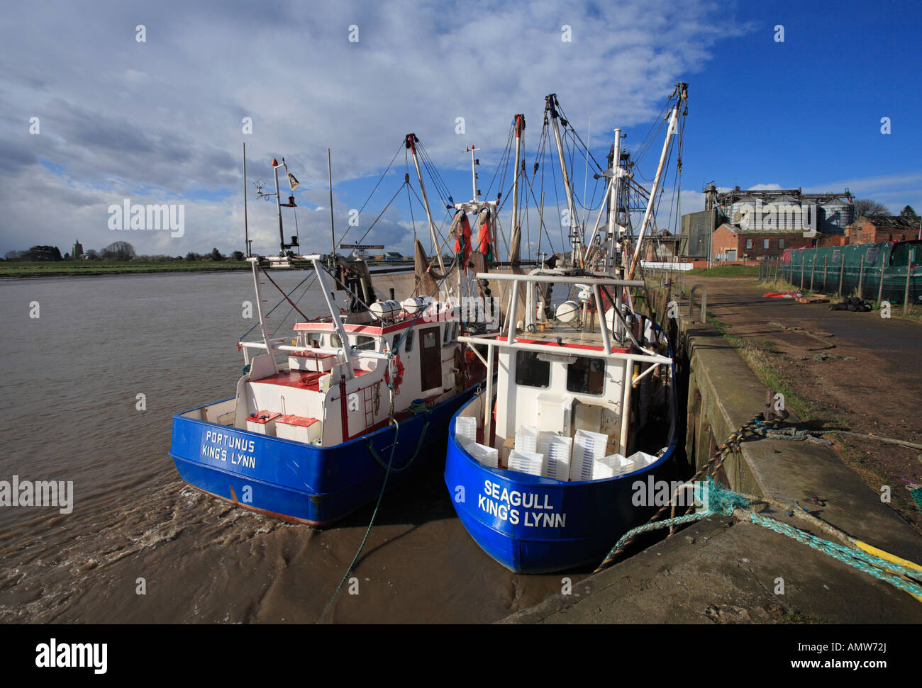 Fishing boats moored at King's Lynn, UK Stock Photo Alamy