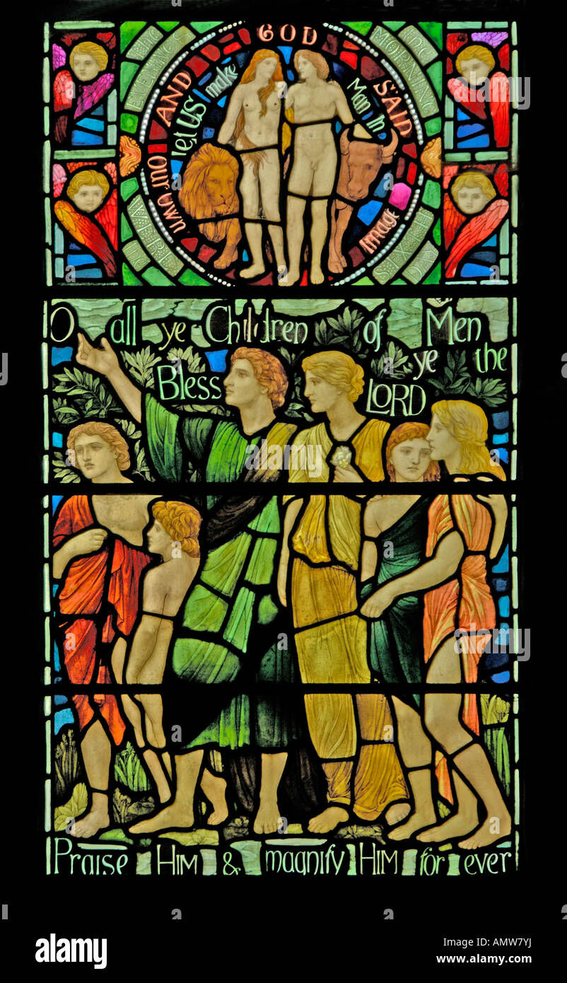 West window (detail). Holy Trinity Church, Casterton, Cumbria, England, United Kingdom, Europe. Stock Photo