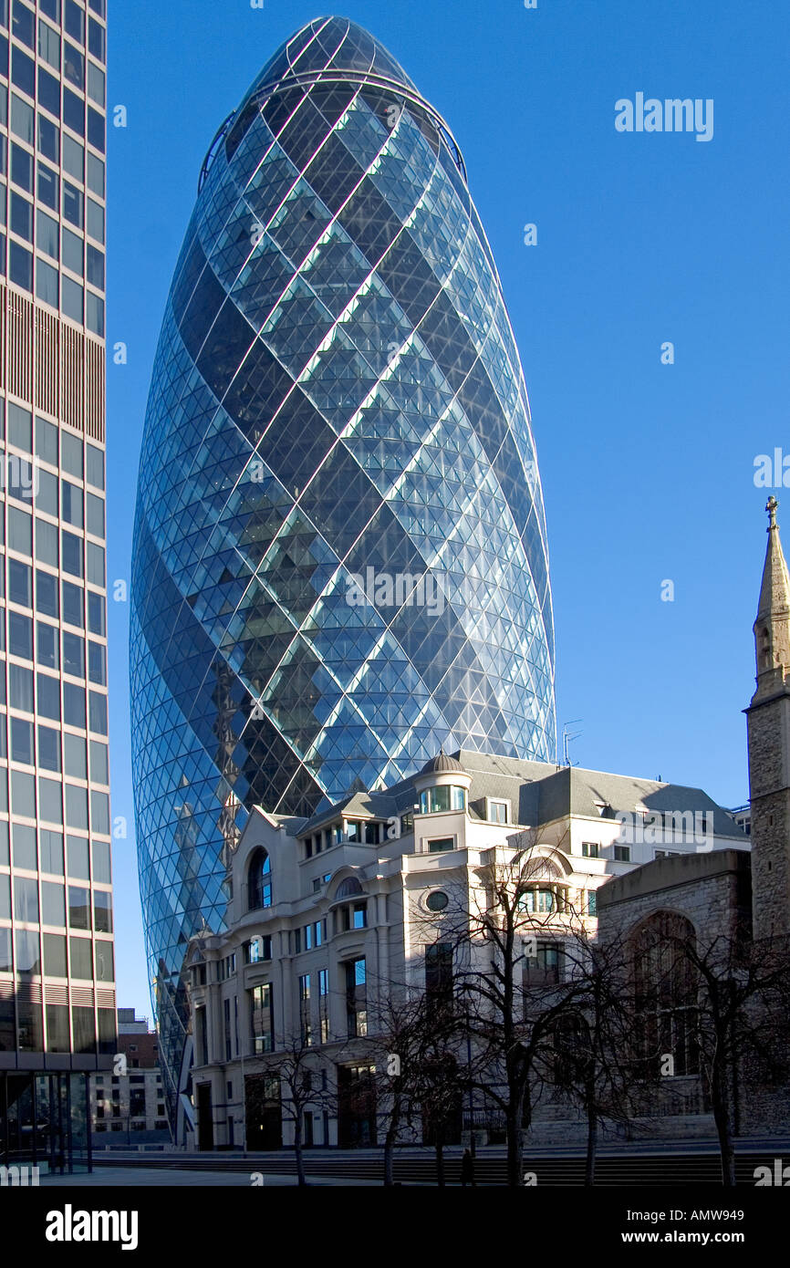 The Gherkin building in London. designed by Norman Foster Stock Photo