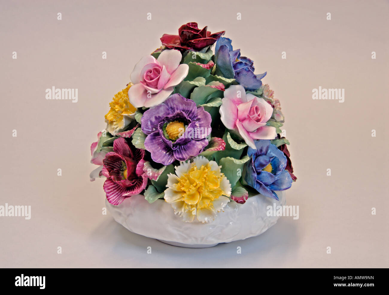 Aynsley, England, hand-painted, fine bone china, flower bowl. Stock Photo