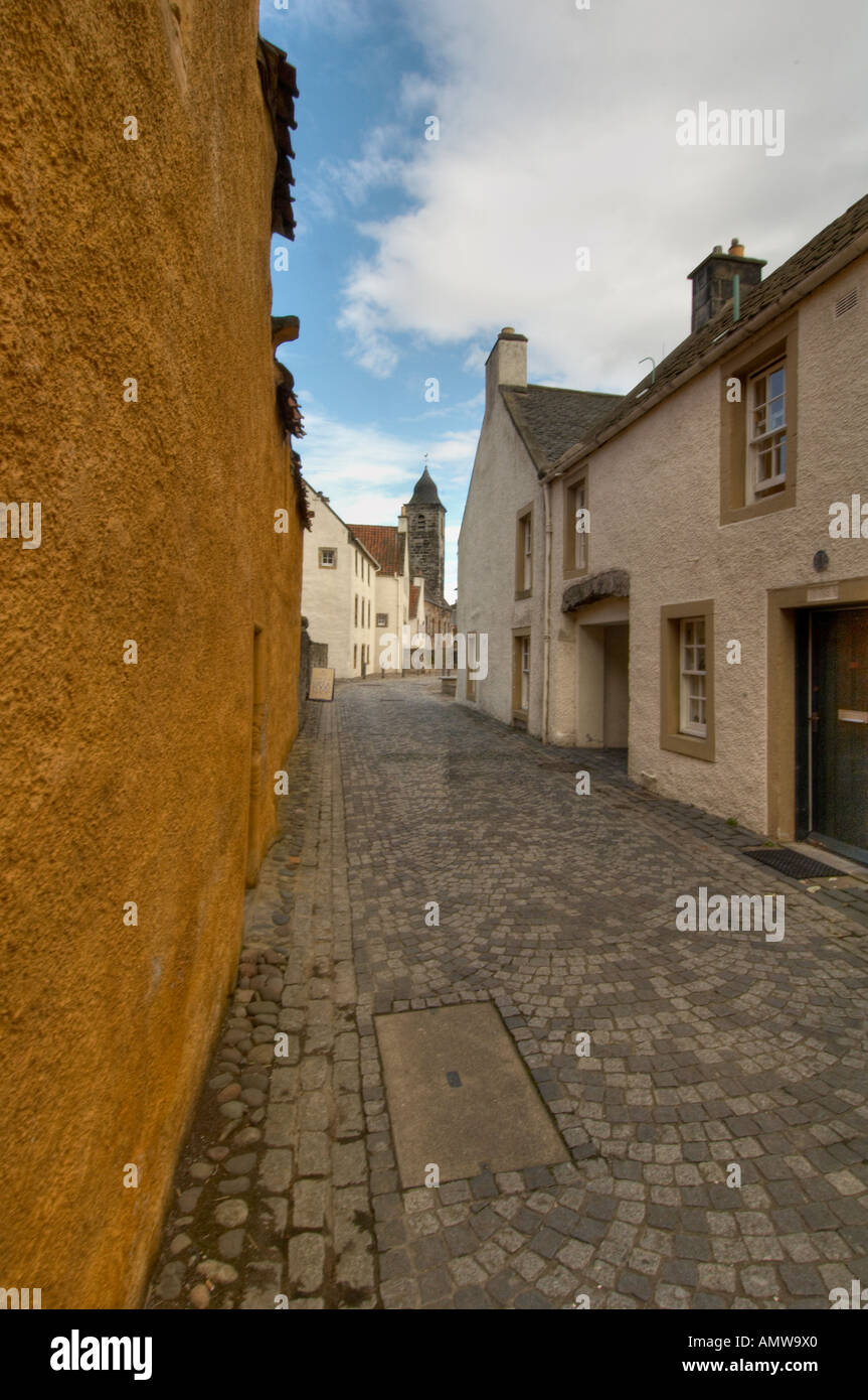 Cobbled lane in the historical village of Culross Stock Photo