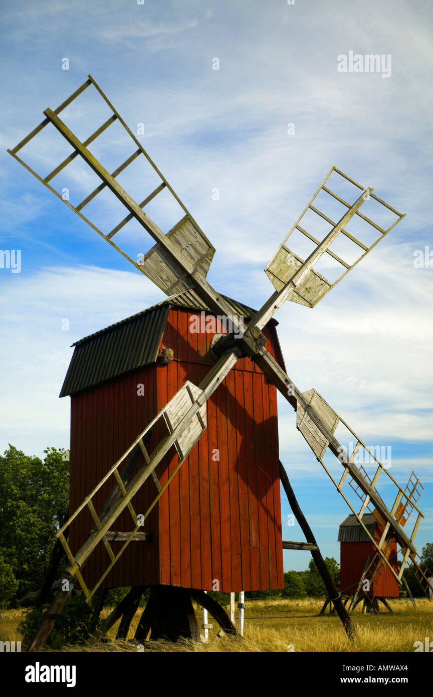 Windmill at Lerkaka, Oland, Sweden Stock Photo Alamy