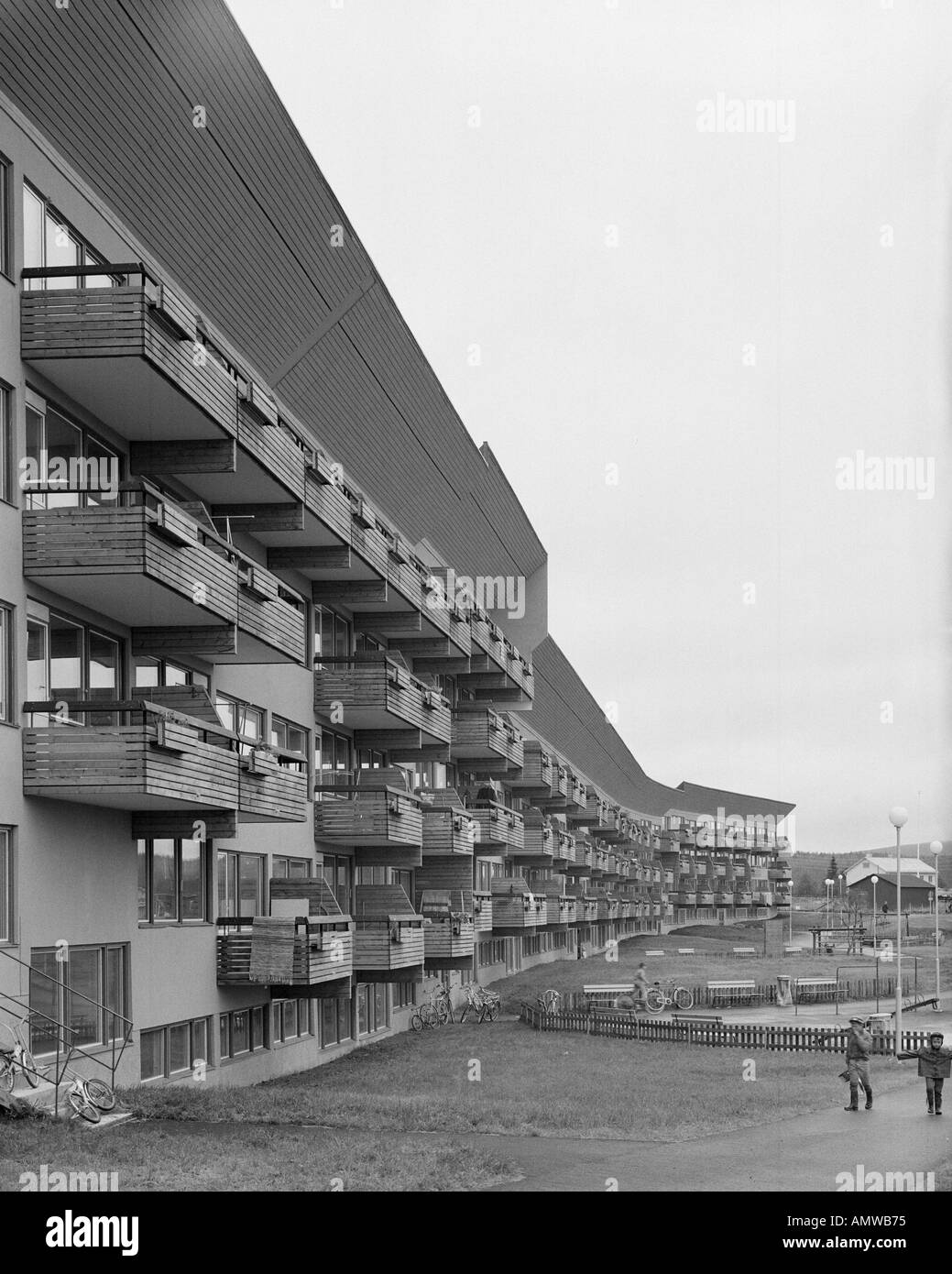 Housing at Svappavaara, Kiruna, 1961. Overall view. Architect Ralph