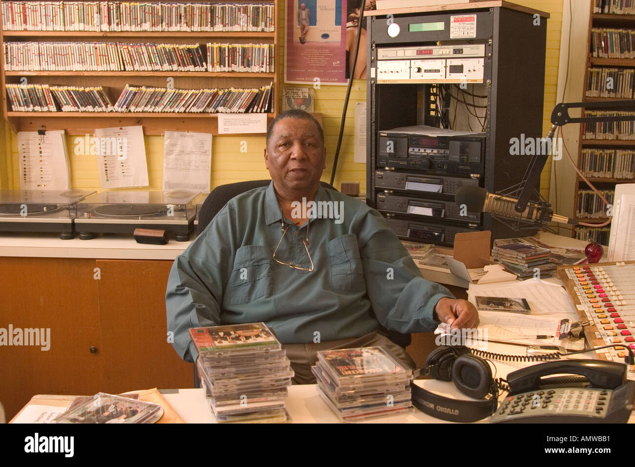 Disc jockey Bob French in WWOZ radio station New Orleans Louisiana Stock  Photo - Alamy