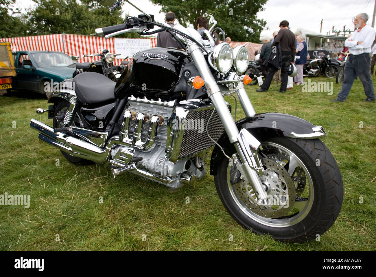 Triumph Rocket III classic liquid cooled in line 3 cylinder motorcycle Moreton Agricultural Show 2007 UK Stock Photo