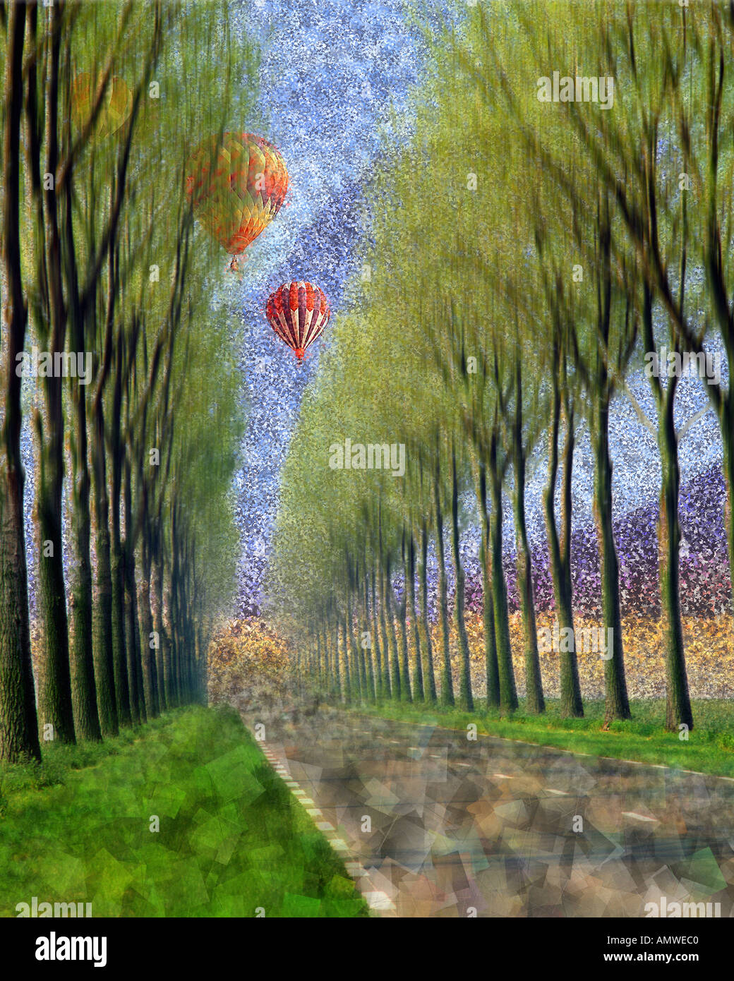 FR - PICARDIE: Road to the South D930 Stock Photo