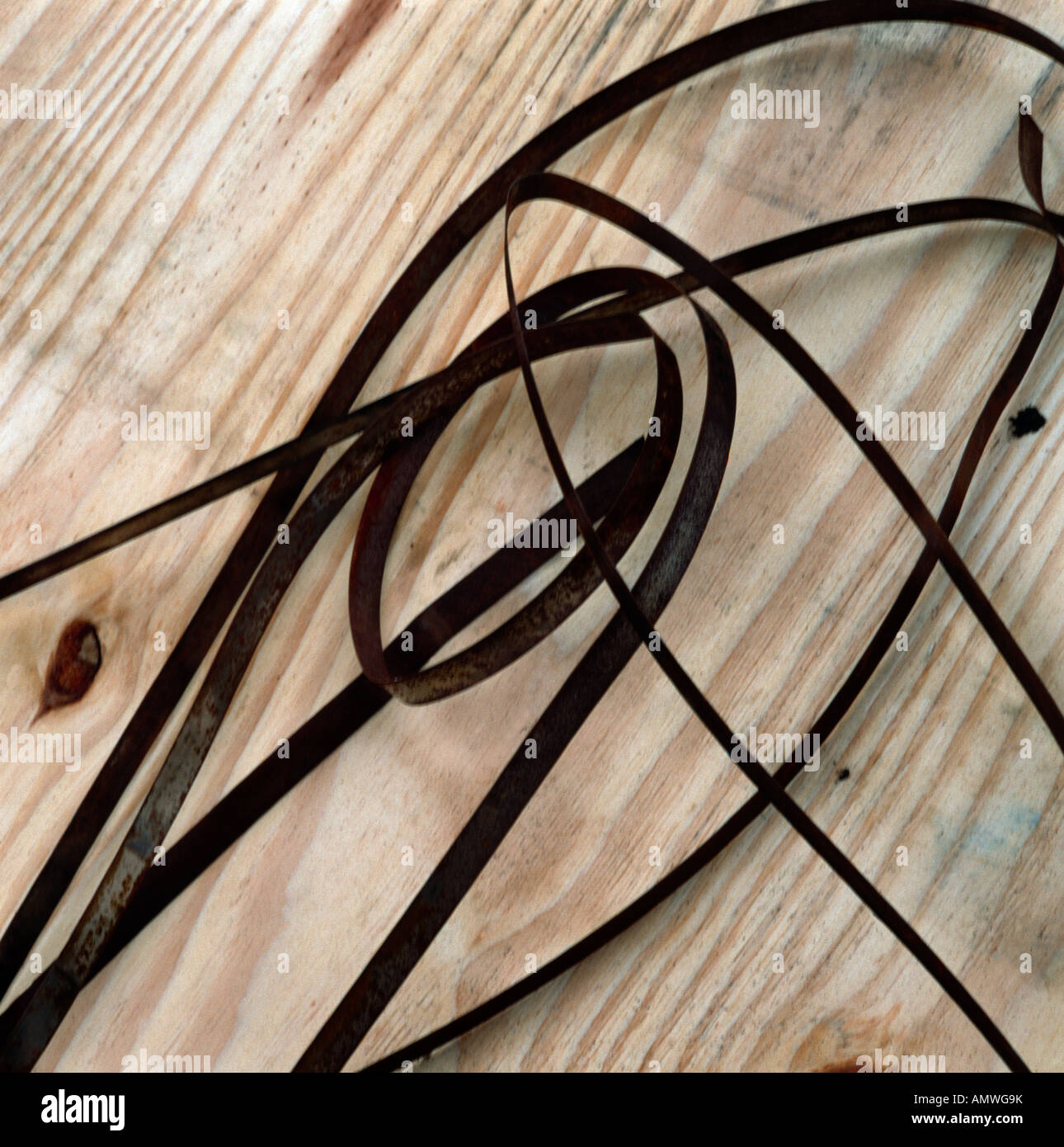 Rusty Metal Pallet Straps Stock Photo Alamy