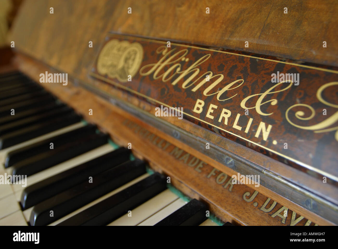 Hohne & Sell piano keyboard made in Berlin Germany Stock Photo - Alamy