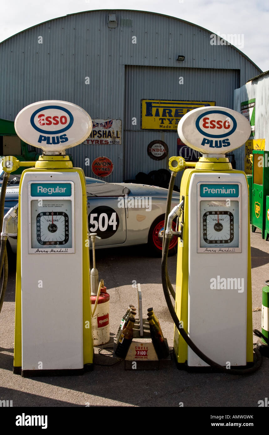 Esso garage forecourt reconstruction at the Goodwood Revival, Sussex
