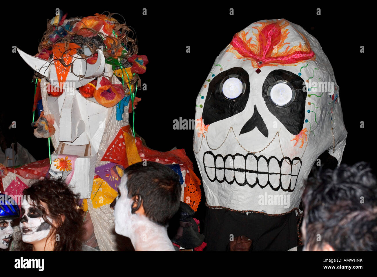 Elaborate Costumes All Souls Procession Day of the Dead Dia de los Muertos Tucson Arizona 2007 Stock Photo