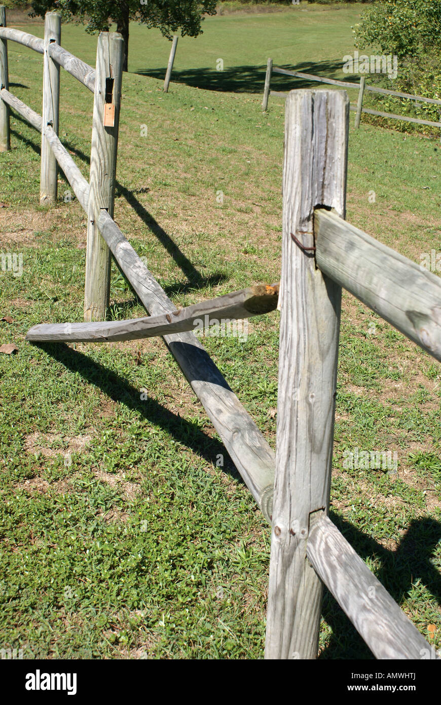 Broken Fence Stock Photo Alamy