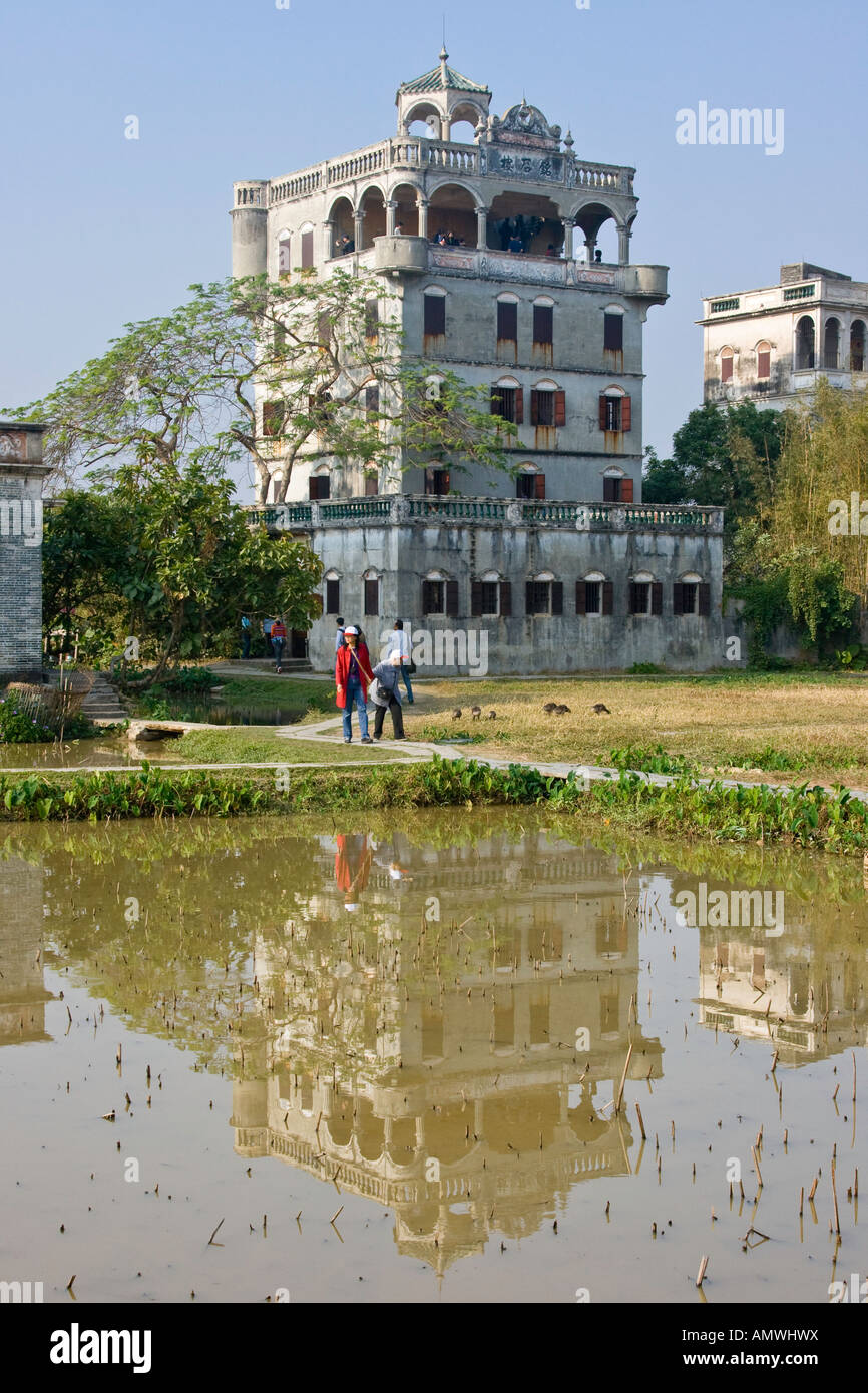 Mingshi Lou Diaolou Yili Village Kaiping Guangdong Province China Stock Photo