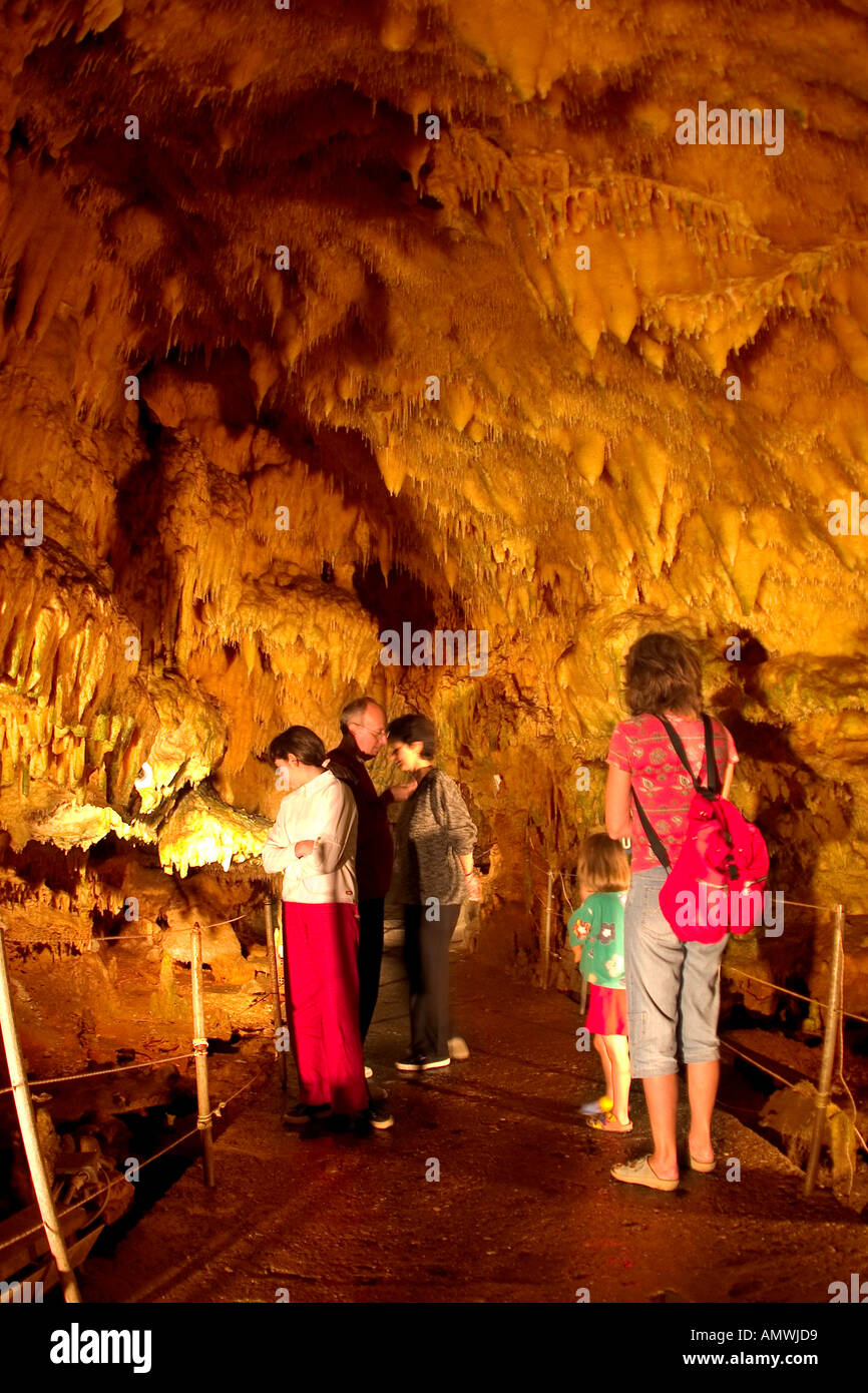 Dripstone Caves of Dirou Peloponnese Greece Stock Photo