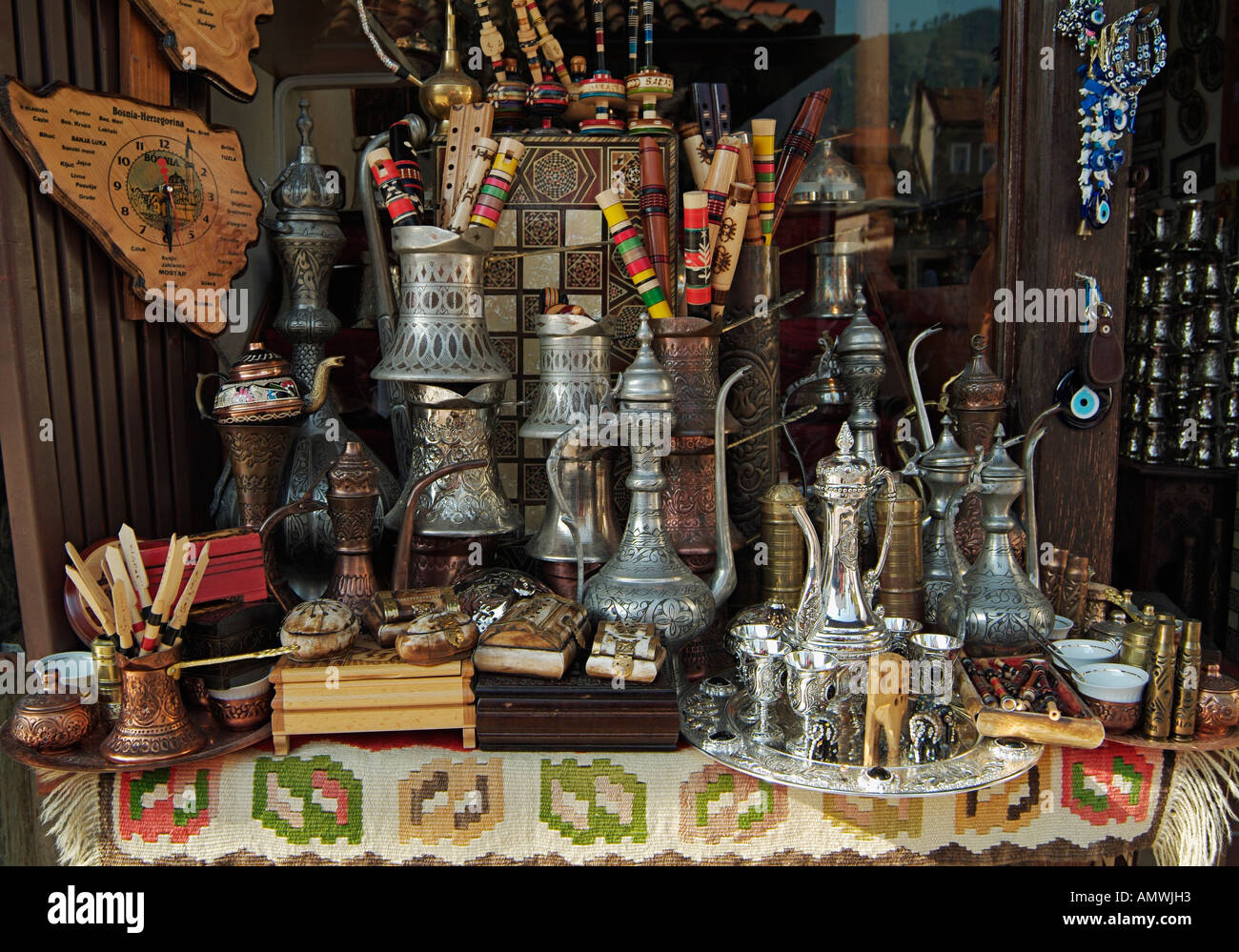 Souvenir Shop Display in the Barcarsija Old Town of Sarajevo Bosnia Herzegovina Eastern Europe Stock Photo