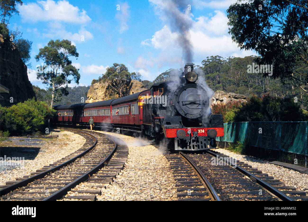 Steam train joy ride, Lithgow, New South Wales, Australia Stock Photo