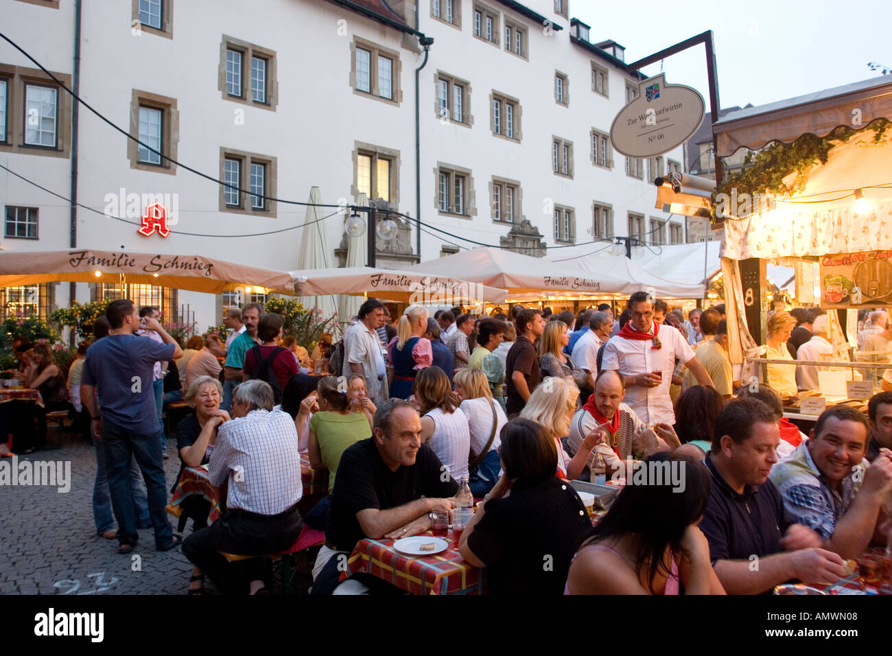 Germany Baden Wurttemberg Stuttgart Traditional food and wine stall ...