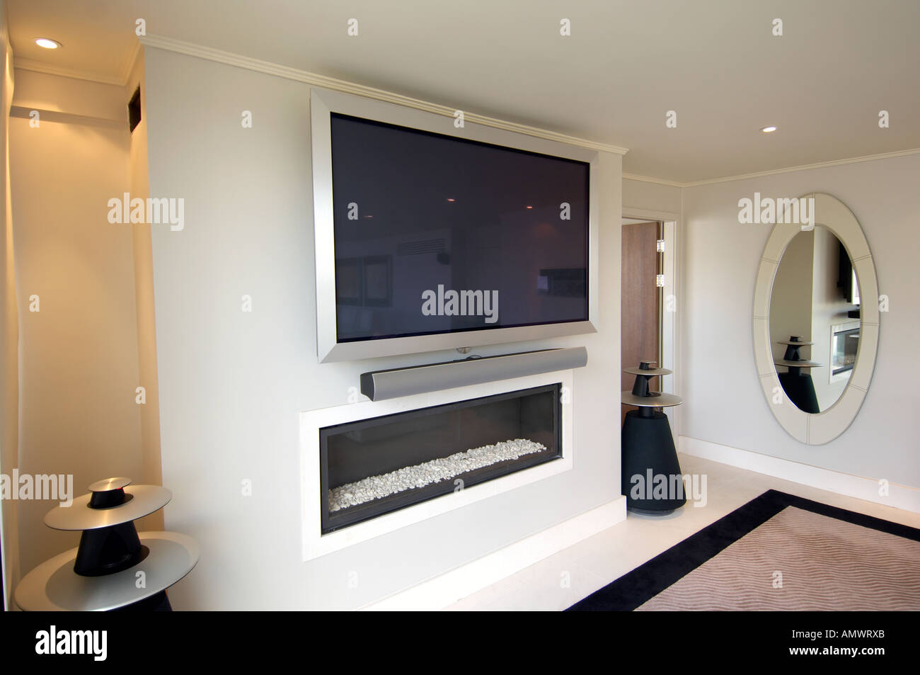 large lcd television screen with surround sound Stock Photo Alamy
