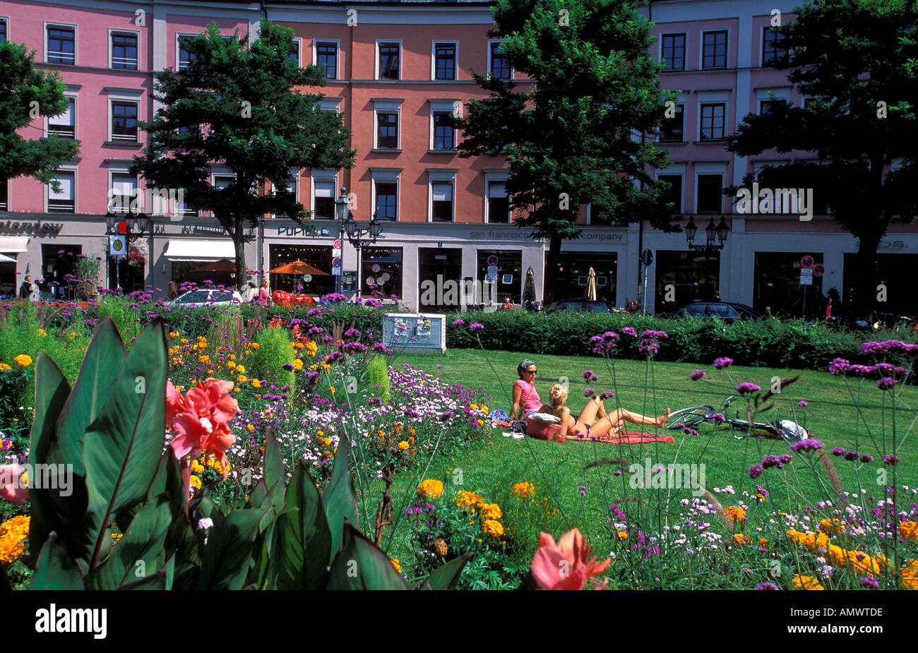 Germany Bavaria Munich the beautiful Gartnerplatz around the trendy