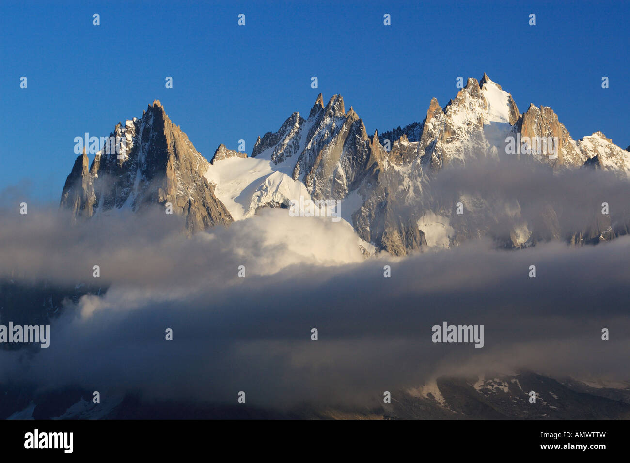 Fench Alps, Aiguilles du Chamonix, Chamonix needles, France, Chamonix, Savoie Alps Stock Photo