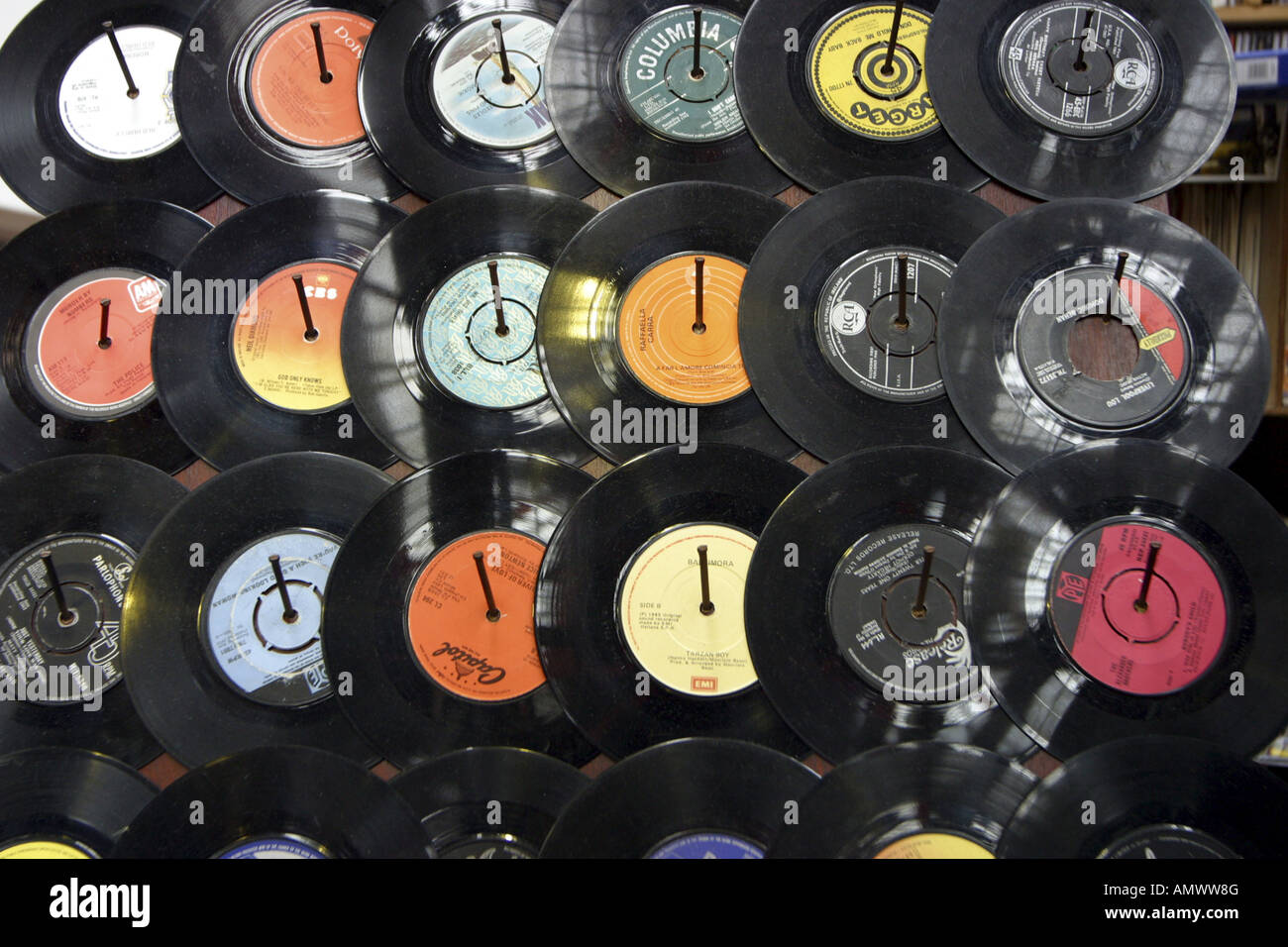 records at fleamarket, Ireland, Dublin Stock Photo Alamy