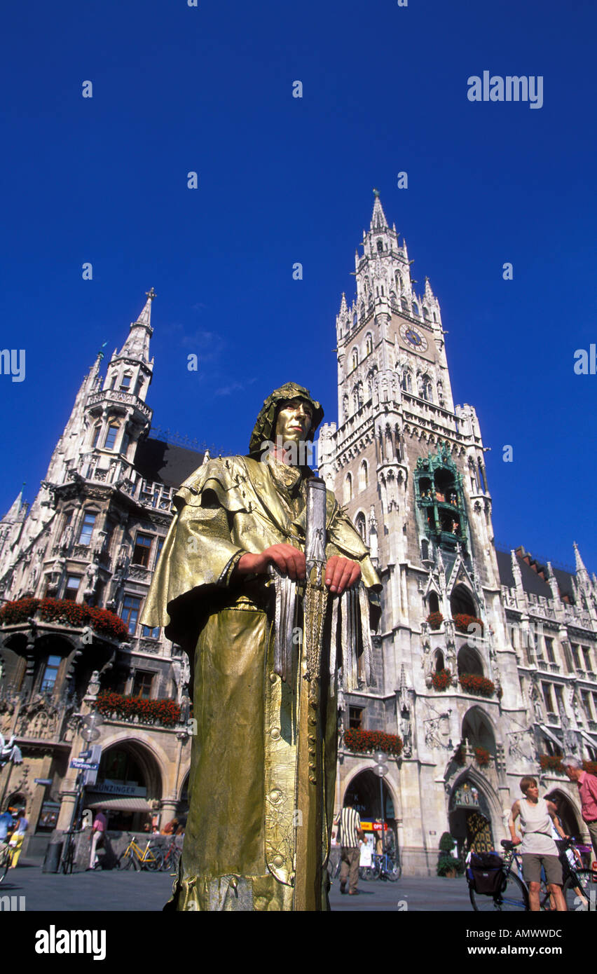 Germany Bavaria Munich City Hall at Marienplatz Stock Photo