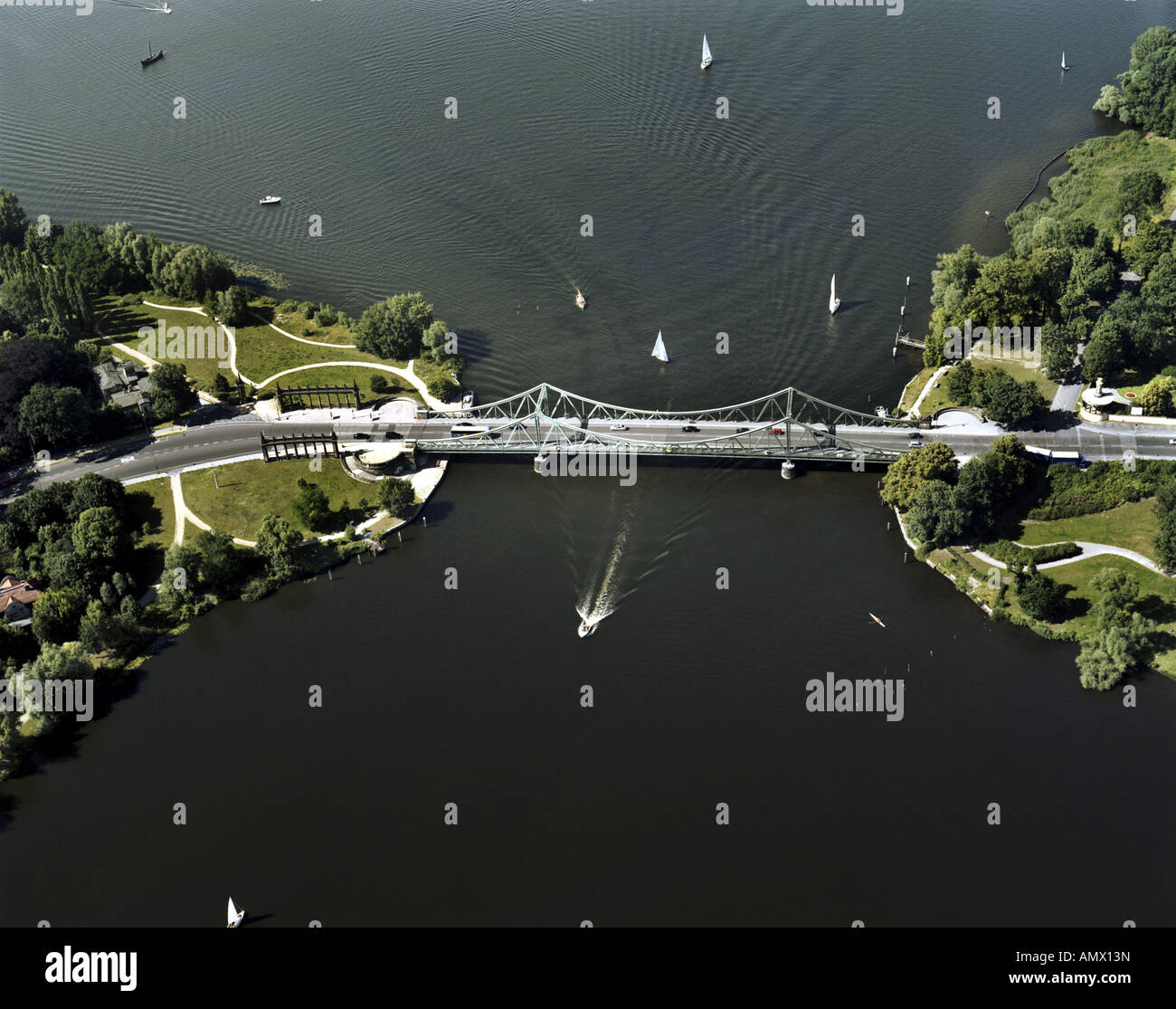 Glienicke Bridge, Bridge of Spies, Germany, Potsdam, Berlin Stock Photo